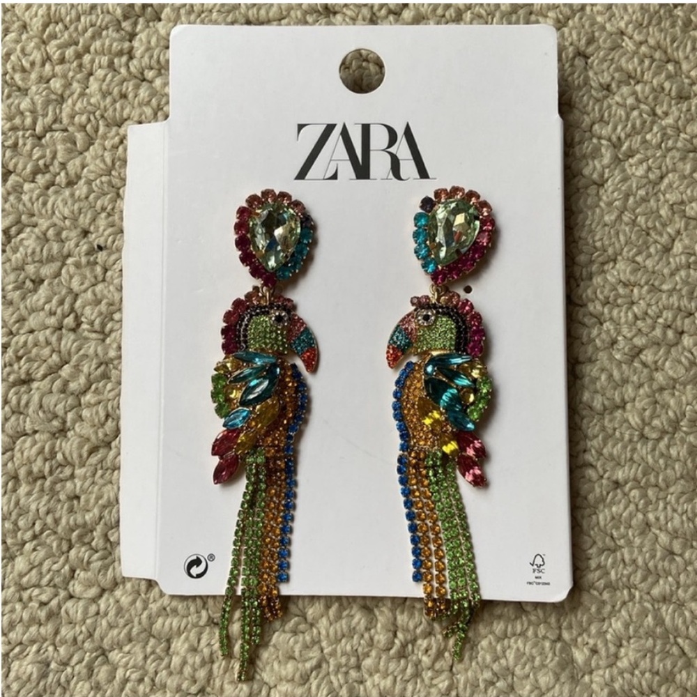 ZARA Parrot Rhinestone Earrings
